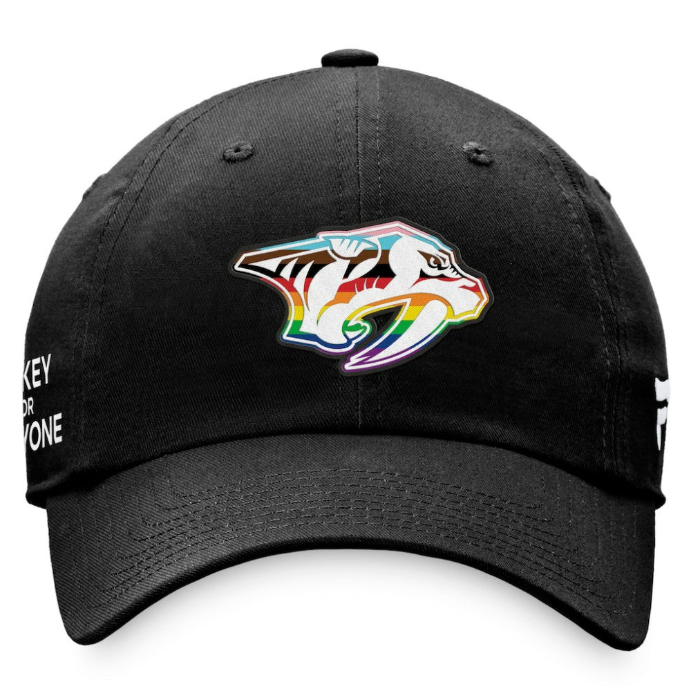 NHL Black Nashville Predators Fanatics Team Logo Pride Adjustable Hat