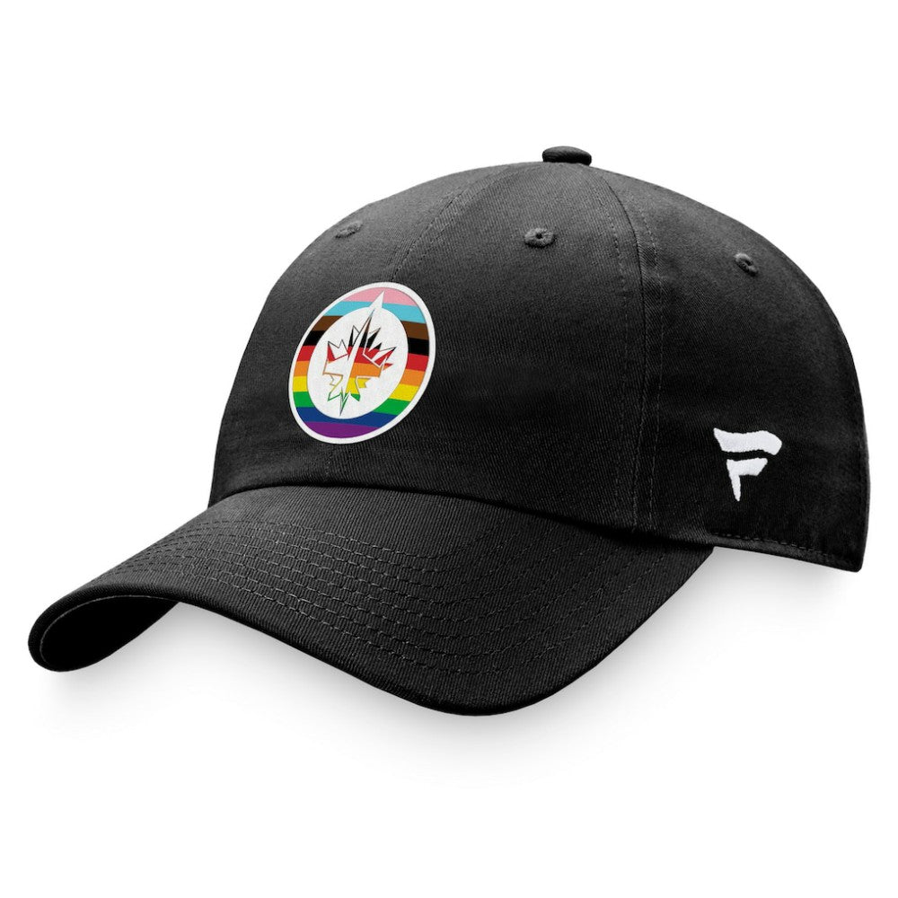 NHL Black Winnipeg Jets Fanatics Team Logo Pride Adjustable Hat