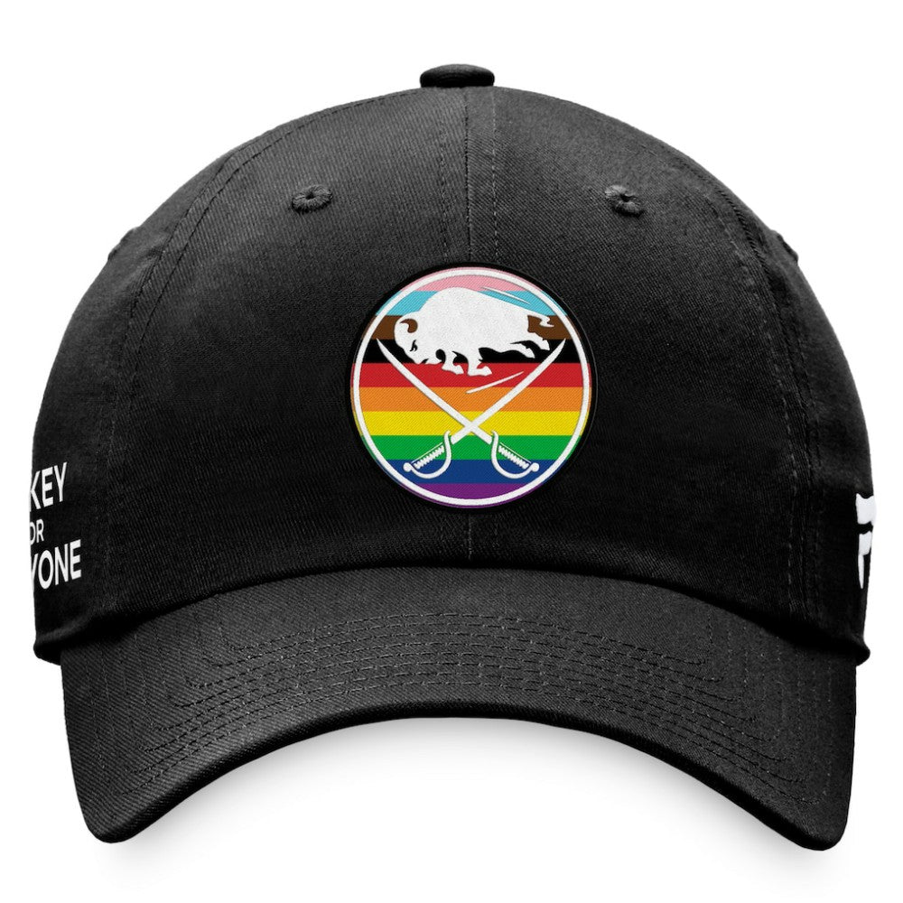 NHL Black Buffalo Sabres Fanatics Team Logo Pride Adjustable Hat