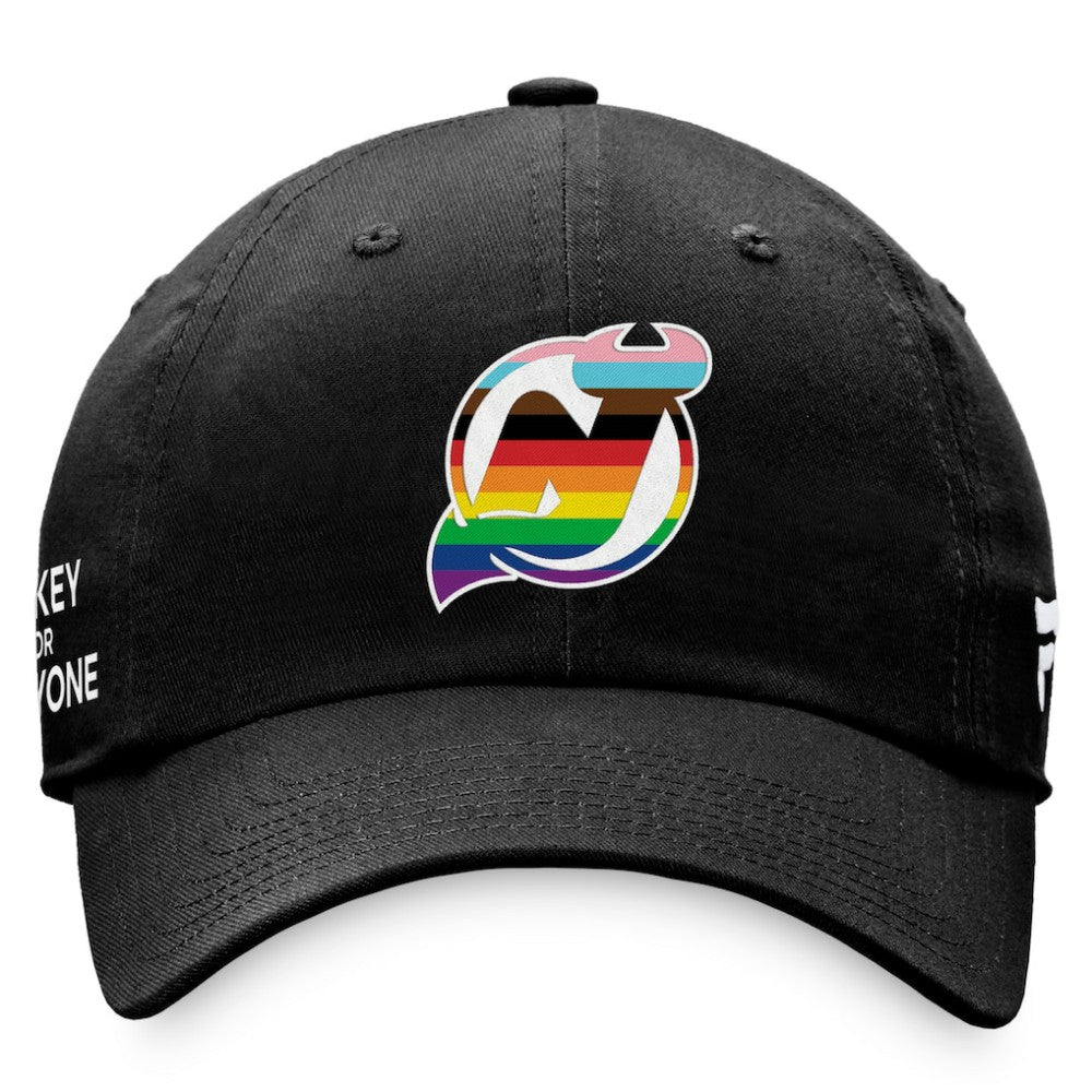 NHL Black New Jersey Devils Fanatics Team Logo Pride Adjustable Hat