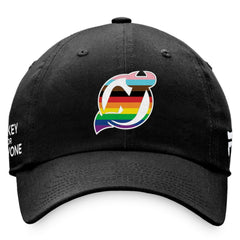 NHL Black New Jersey Devils Fanatics Team Logo Pride Adjustable Hat