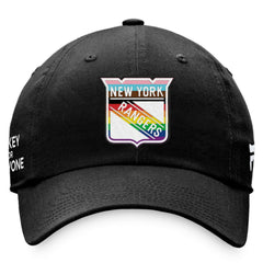 NHL Black New York Rangers Fanatics Team Logo Pride Adjustable Hat