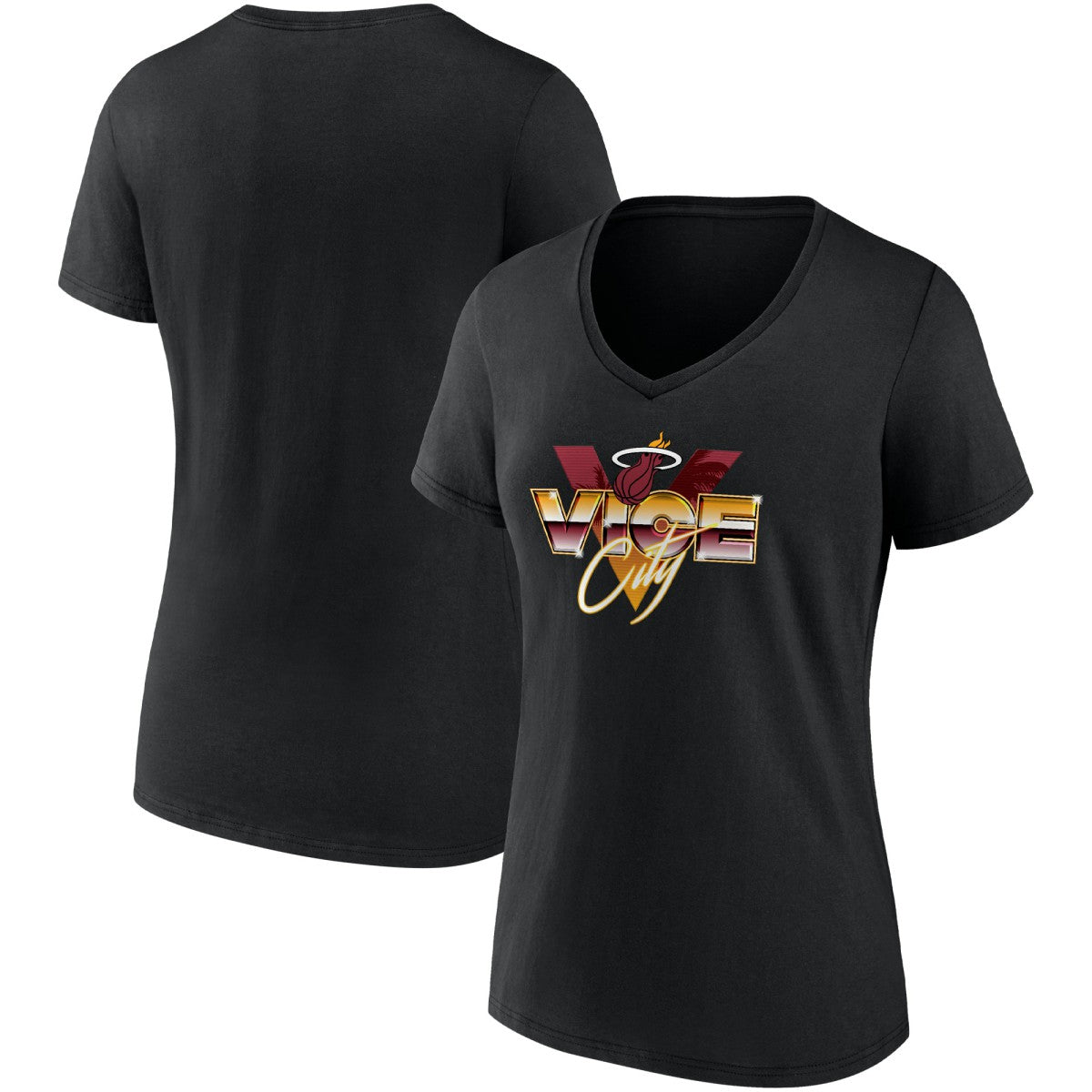 NBA Miami Heat Women's Hometown Collection Vice City V-Neck T-Shirt