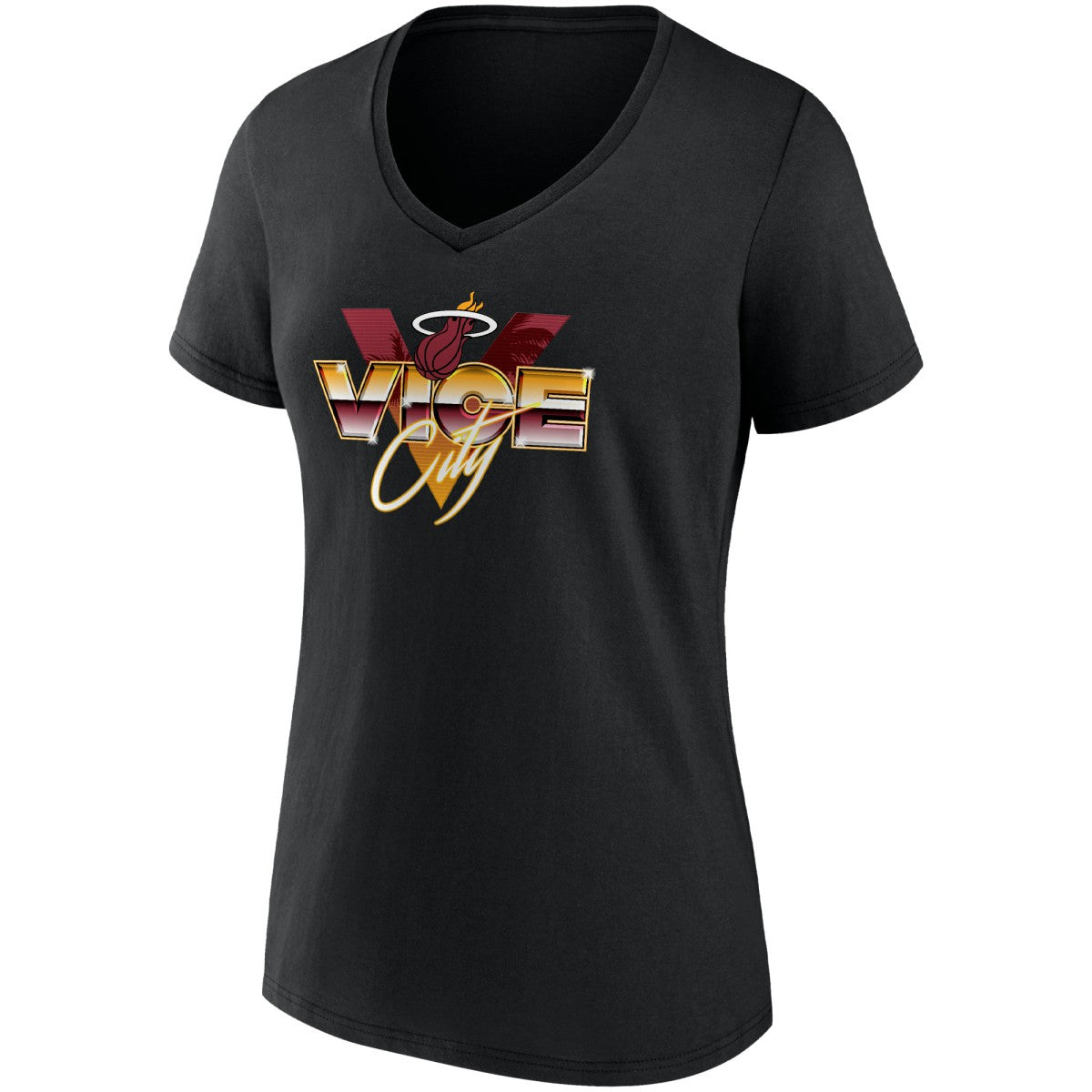 NBA Miami Heat Women's Hometown Collection Vice City V-Neck T-Shirt