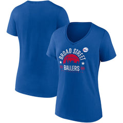 NBA Philadelphia 76ers Women's Hometown Collection Broad Street Ballers V-Neck T-Shirt
