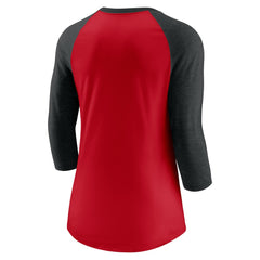MLB Cincinnati Reds Nike Women's Next Up Tri-Blend Raglan 3/4-Sleeve T-Shirt