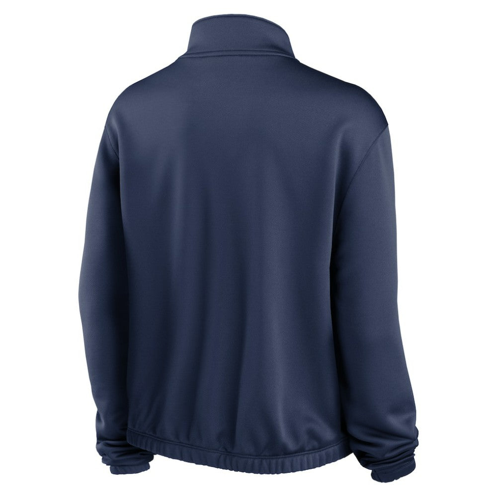 MLB Chicago White Sox Nike Women's Rewind Splice Half-Zip Semi-Cropped Bubble Hem Sweatshirt