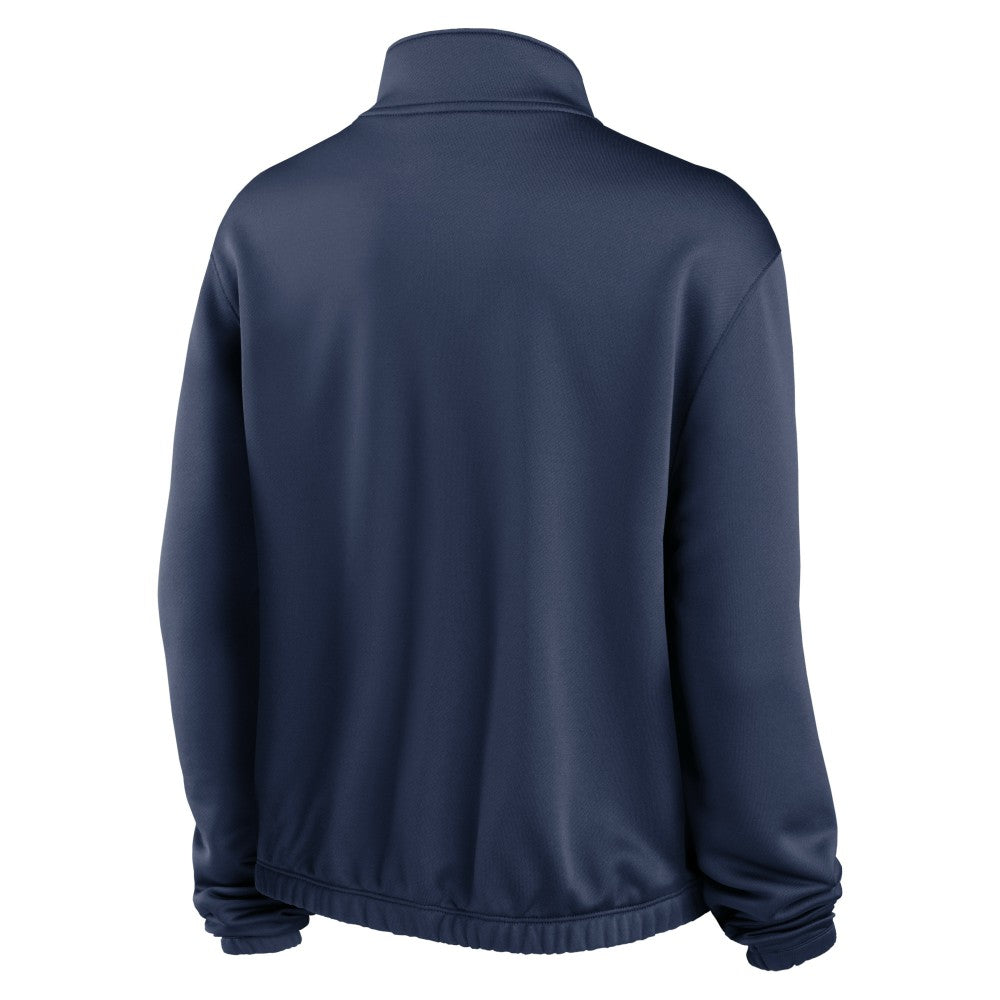 MLB Houston Astros Nike Women's Rewind Splice Half-Zip Semi-Cropped Bubble Hem Sweatshirt