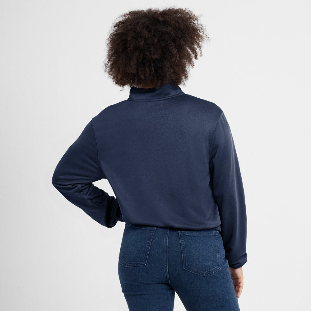 MLB Houston Astros Nike Women's Rewind Splice Half-Zip Semi-Cropped Bubble Hem Sweatshirt