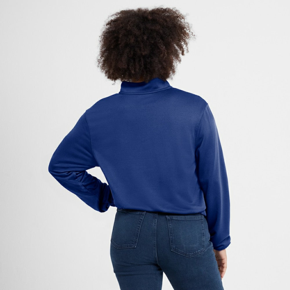 MLB Chicago Cubs Nike Women's Rewind Splice Half-Zip Semi-Cropped Bubble Hem Sweatshirt