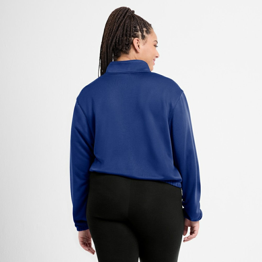 MLB St. Louis Cardinals Nike Women's Rewind Splice Half-Zip Semi-Cropped Bubble Hem Sweatshirt
