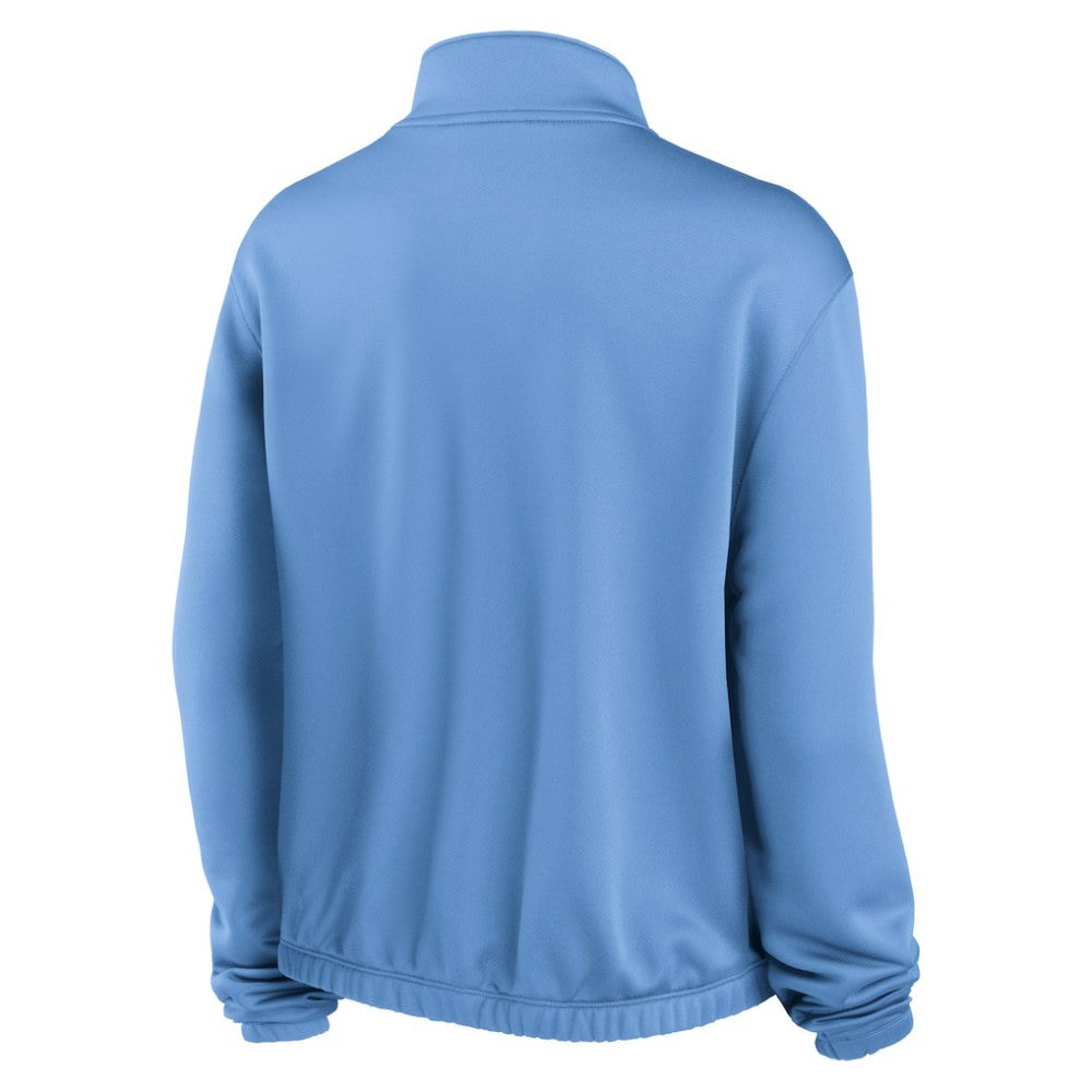MLB Minnesota Twins Nike Women's Rewind Splice Half-Zip Semi-Cropped Bubble Hem Sweatshirt