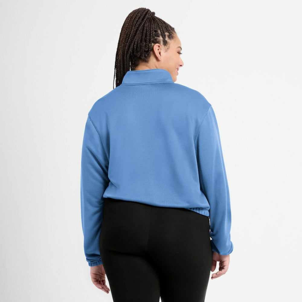 MLB Minnesota Twins Nike Women's Rewind Splice Half-Zip Semi-Cropped Bubble Hem Sweatshirt