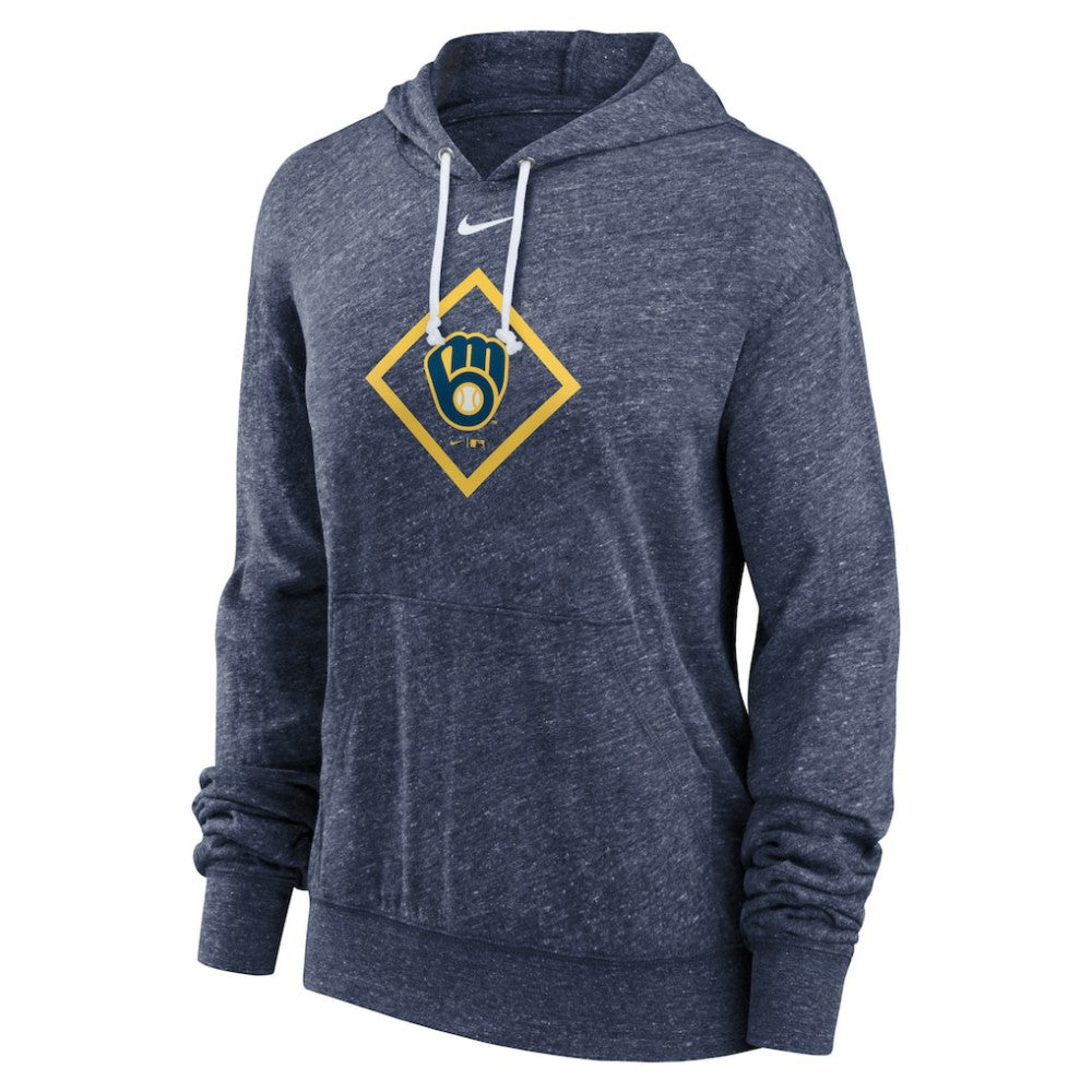 MLB Milwaukee Brewers Nike Women's Diamond Icon Gym Vintage Lightweight Hooded Top