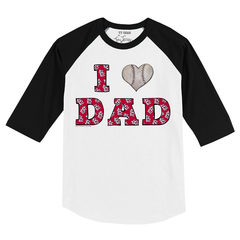 MLB St. Louis Cardinals Tiny Turnip Youth I Love Dad 3/4-Sleeve Raglan T-Shirt