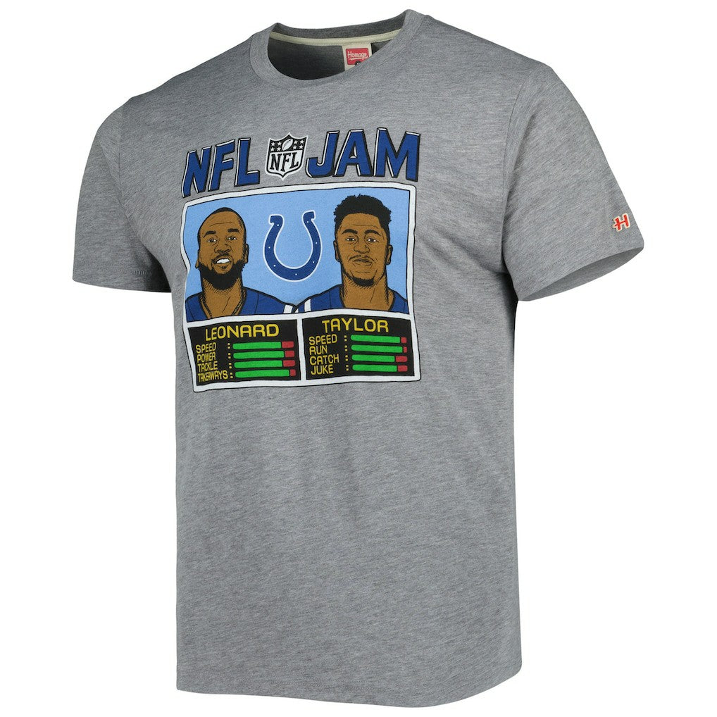 Jonathan Taylor & Shaquille Leonard  Homage Unisex NFL Jam Tri-Blend T-Shirt - Indianapolis Colts