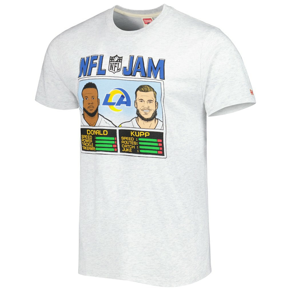Aaron Donald & Cooper Kupp  Homage Unisex NFL Jam Tri-Blend T-Shirt - Los Angeles Rams