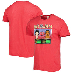 Jerry Rice & Steve Young  Homage Unisex NFL Jam Retired Tri-Blend T-Shirt - San Francisco 49ers