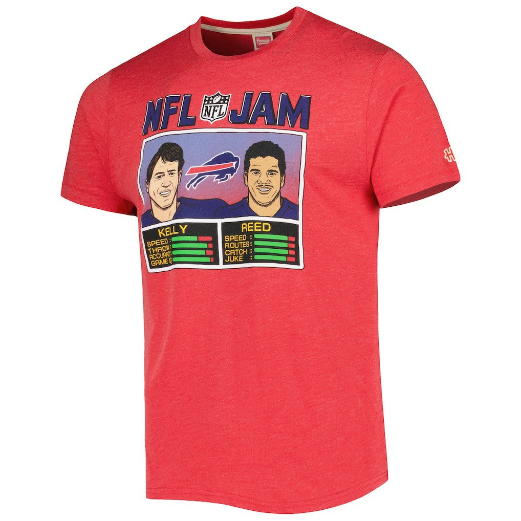 Andre Reed & Jim Kelly  Homage Unisex NFL Jam Retired Tri-Blend T-Shirt - Buffalo Bills