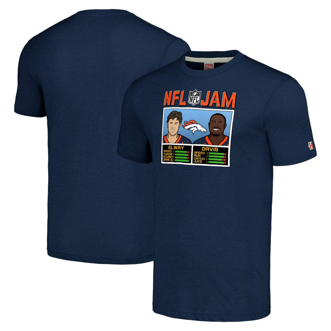 John Elway & Terrell Davis  Homage Unisex NFL Jam Retired Tri-Blend T-Shirt - Denver Broncos