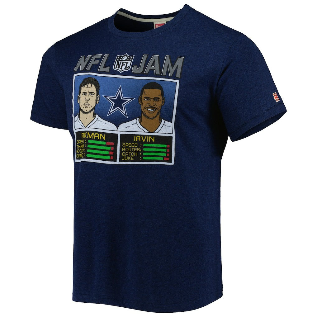 Troy Aikman & Michael Irvin  Homage Unisex NFL Jam Retired Tri-Blend T-Shirt - Dallas Cowboys