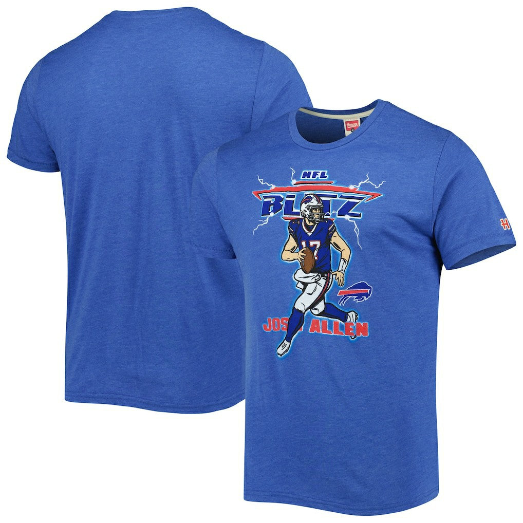 Josh Allen  Homage Unisex NFL Blitz Player Tri-Blend T-Shirt - Buffalo Bills
