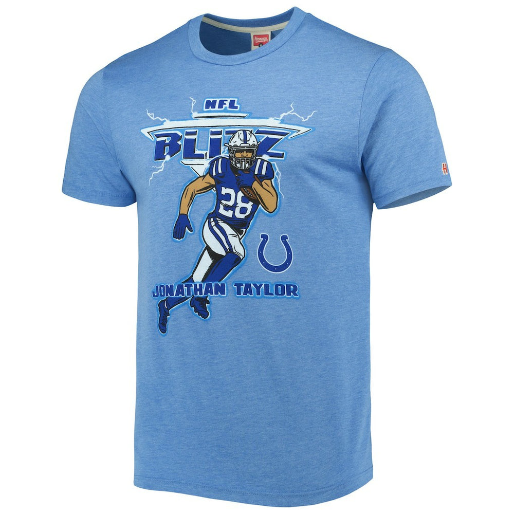 Jonathan Taylor  Homage Unisex NFL Blitz Player Tri-Blend T-Shirt - Indianapolis Colts