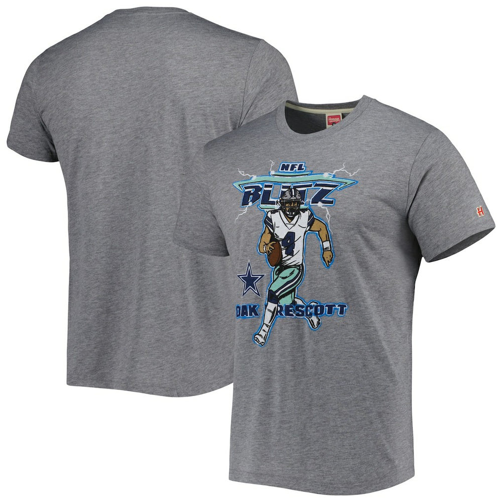 Dak Prescott  Homage Unisex NFL Blitz Player Tri-Blend T-Shirt - Dallas Cowboys