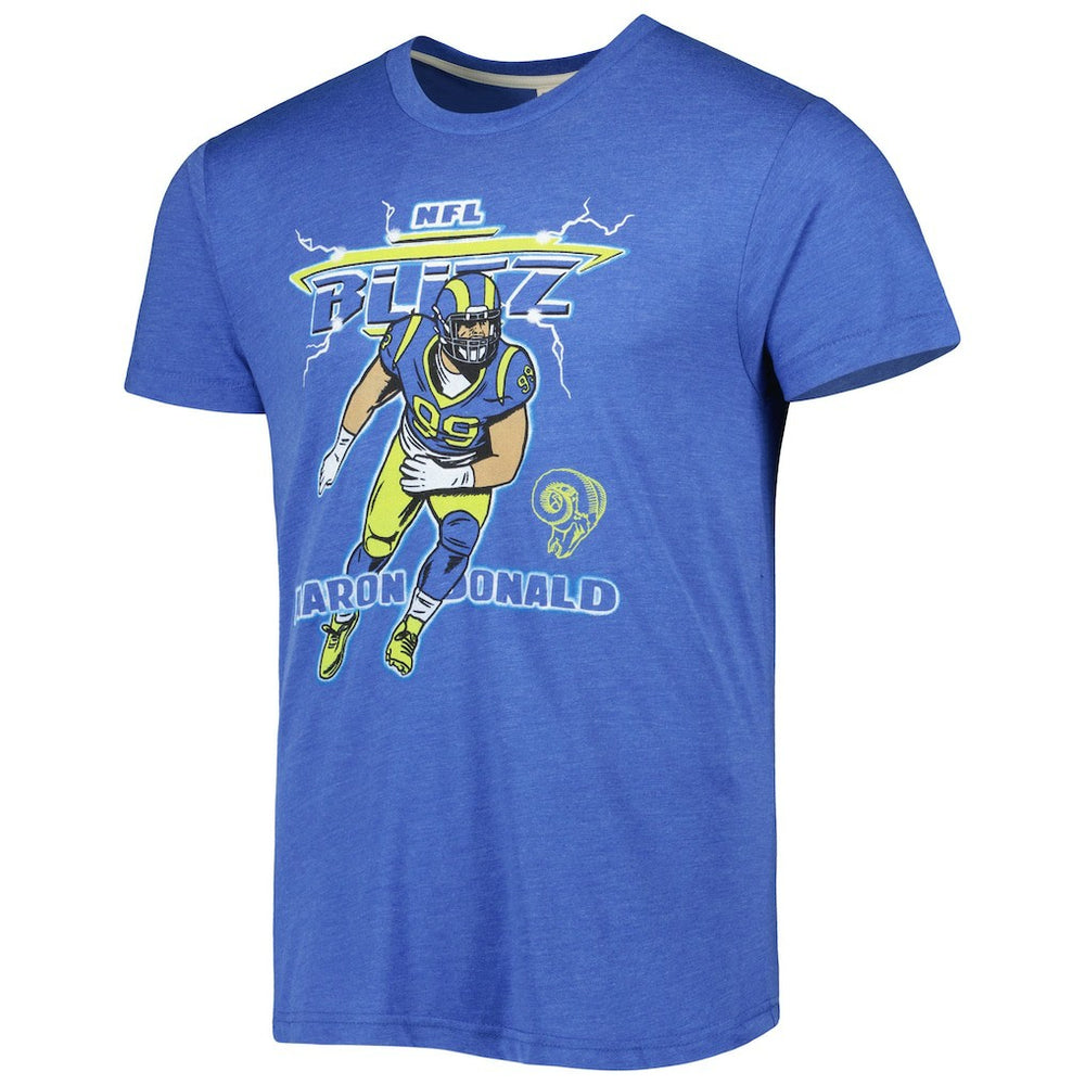 Aaron Donald  Homage Unisex NFL Blitz Player Tri-Blend T-Shirt - Los Angeles Rams