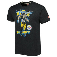 T.J. Watt  Homage Unisex NFL Blitz Player Tri-Blend T-Shirt - Pittsburgh Steelers