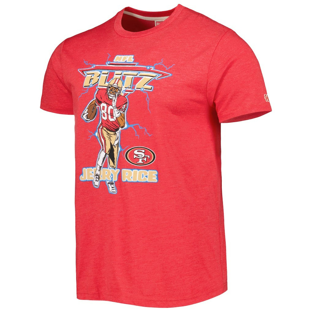 Jerry Rice  Homage Unisex NFL Blitz Retired Player Tri-Blend T-Shirt - San Francisco 49ers