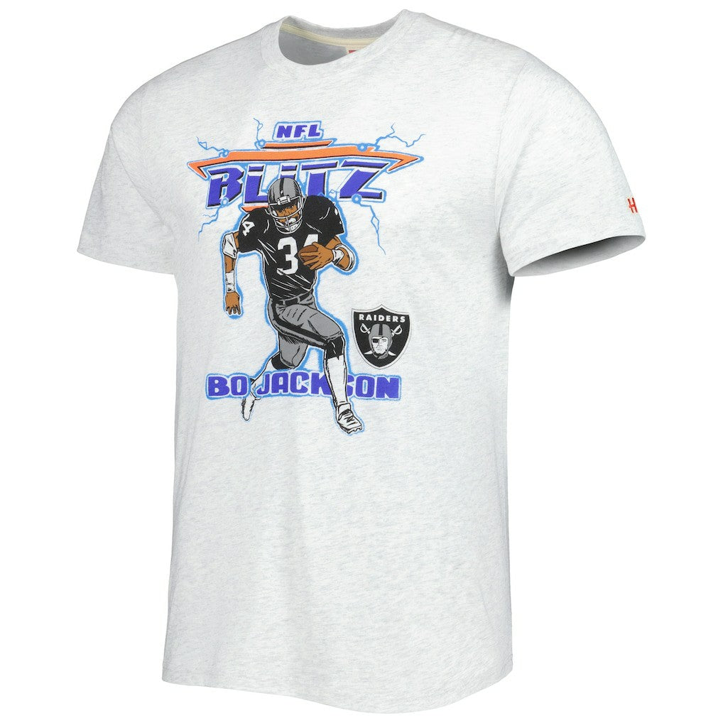 Bo Jackson  Homage Unisex NFL Blitz Retired Player Tri-Blend T-Shirt - Las Vegas Raiders