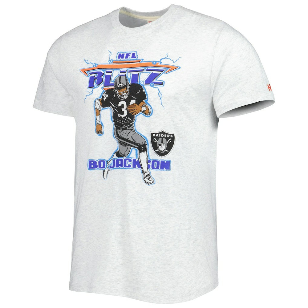 Bo Jackson  Homage Unisex NFL Blitz Retired Player Tri-Blend T-Shirt - Las Vegas Raiders