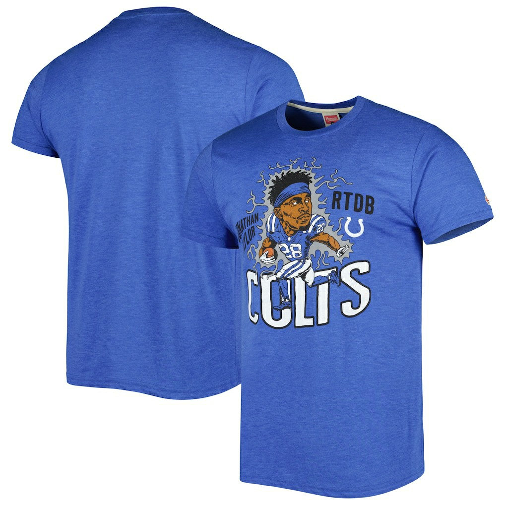 Jonathan Taylor  Homage Unisex Caricature Player Tri-Blend T-Shirt - Indianapolis Colts