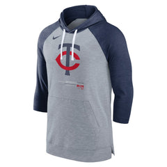 MLB Minnesota Twins Nike Baseball Raglan 3/4-Sleeve Pullover Hoodie