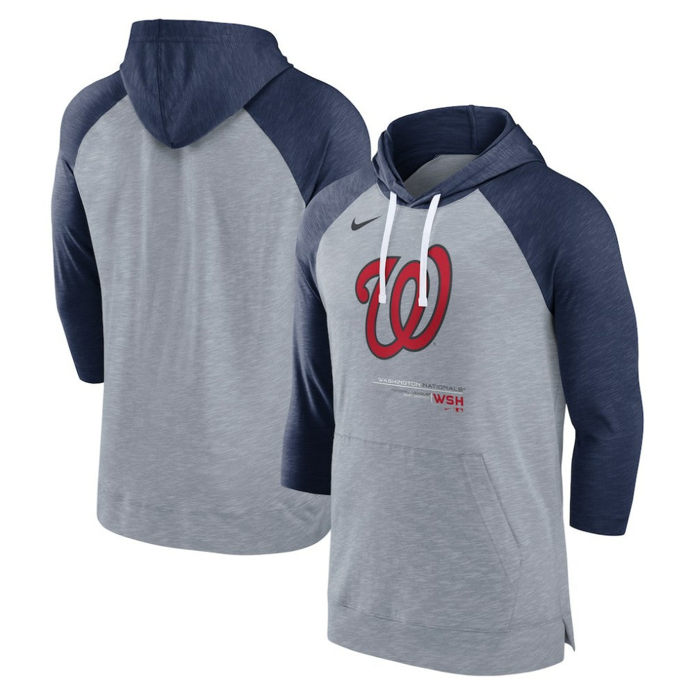 MLB Washington Nationals Nike Baseball Raglan 3/4-Sleeve Pullover Hoodie