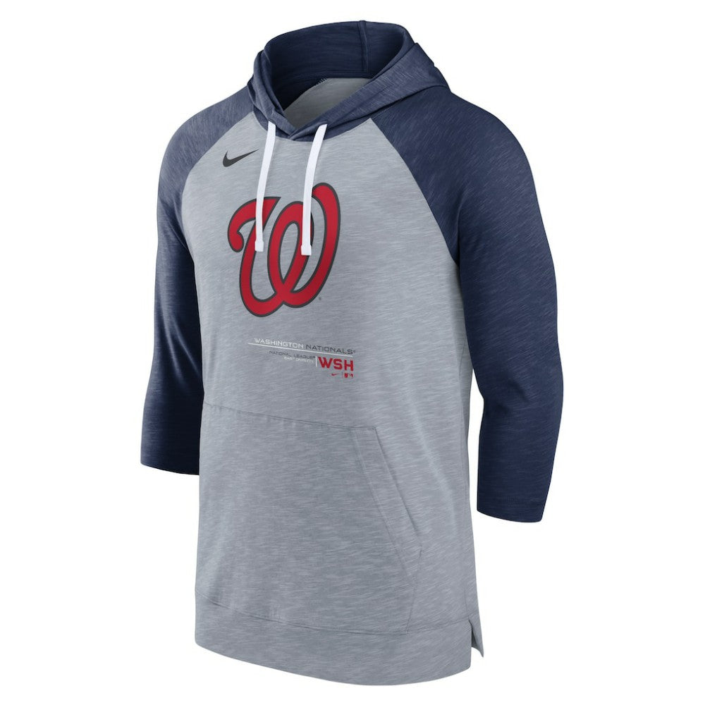 MLB Washington Nationals Nike Baseball Raglan 3/4-Sleeve Pullover Hoodie