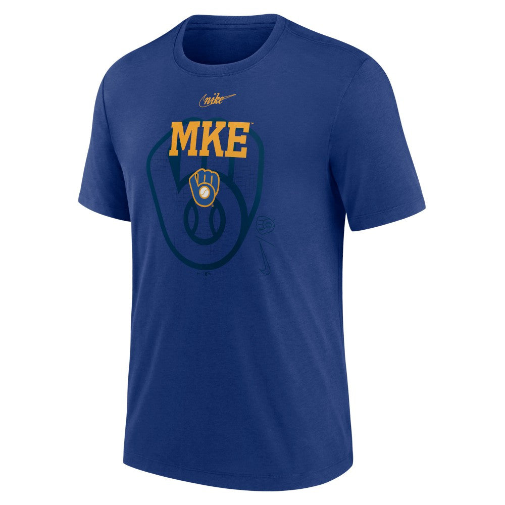 MLB Milwaukee Brewers Nike Rewind Retro Tri-Blend T-Shirt