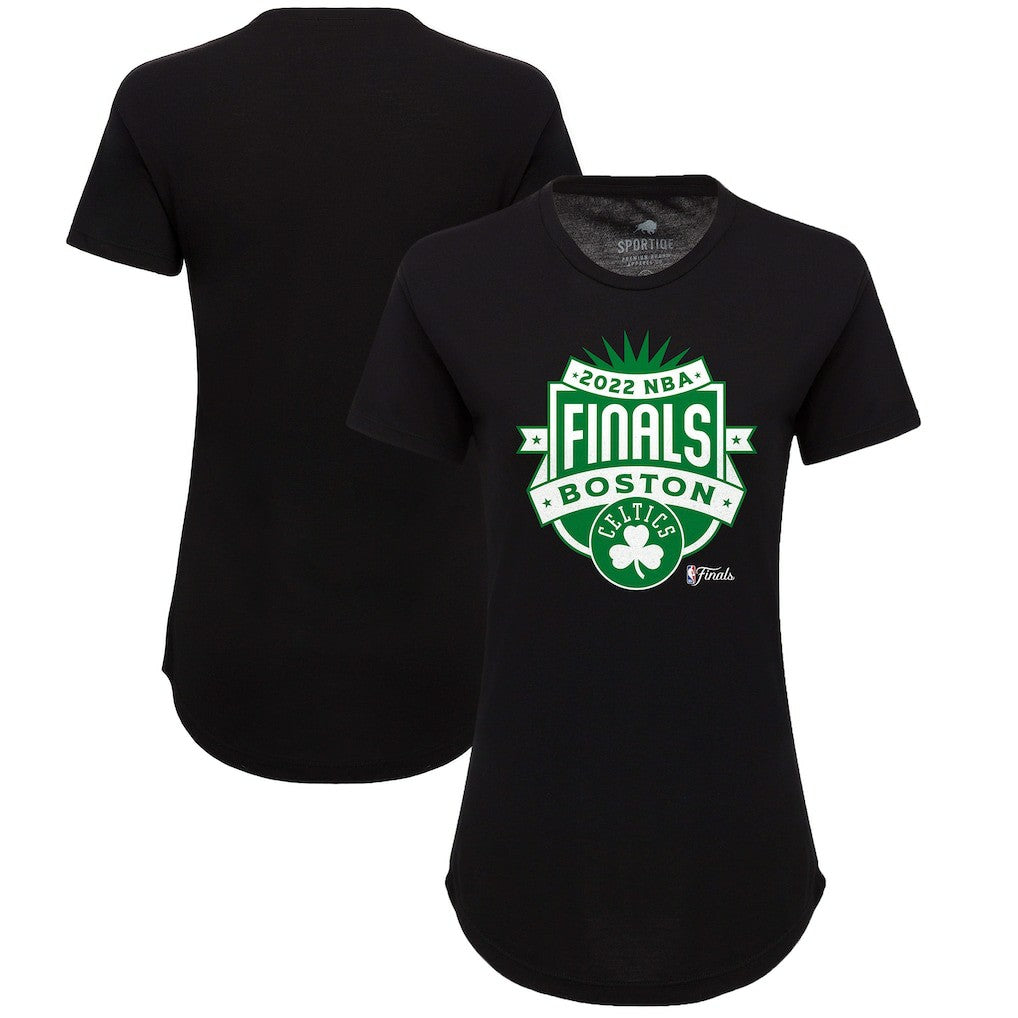 NBA Boston Celtics Sportiqe Women's 2022 NBA Finals Crest Phoebe T-Shirt