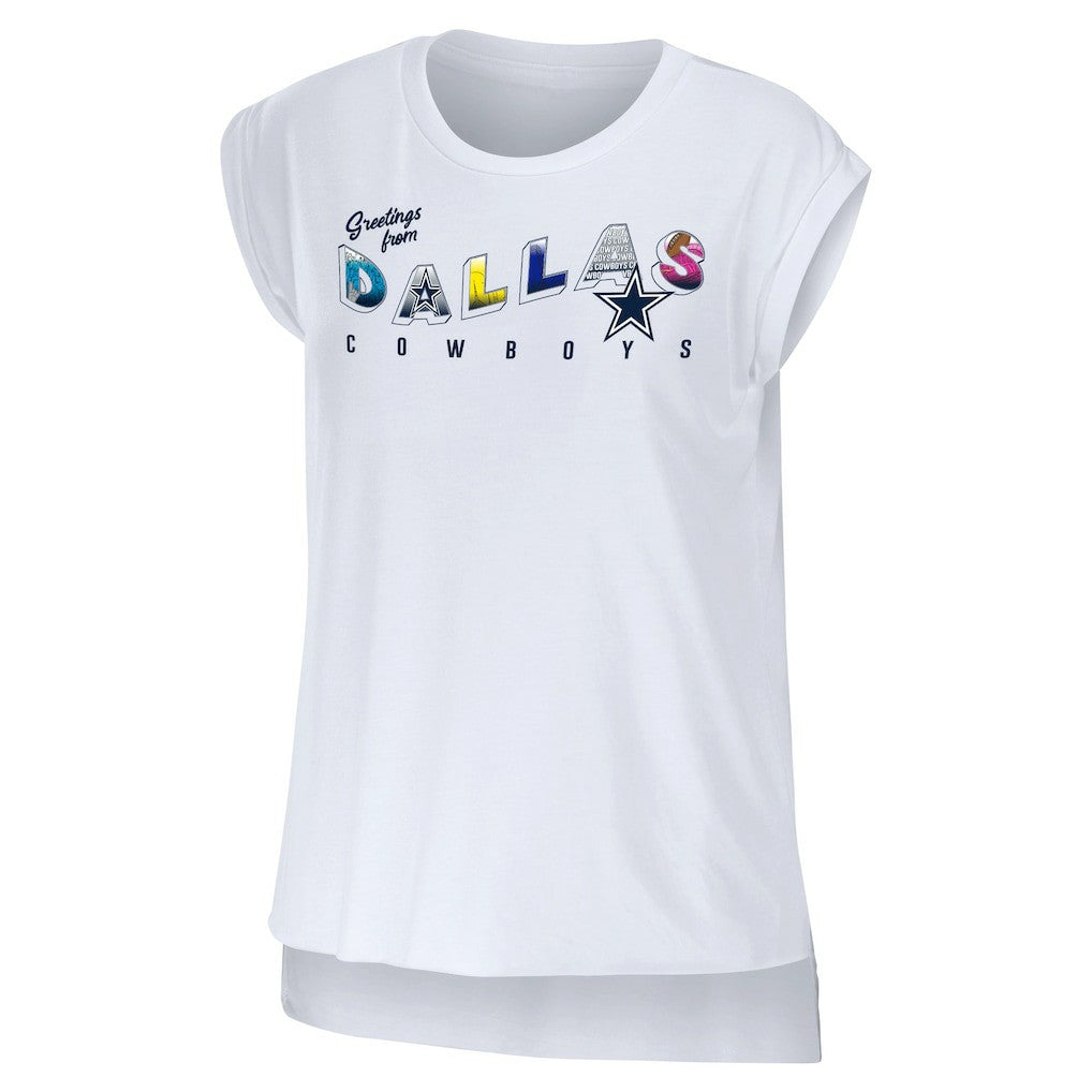 WEAR by Erin Andrews Women's Greetings From Muscle T-Shirt - Dallas Cowboys