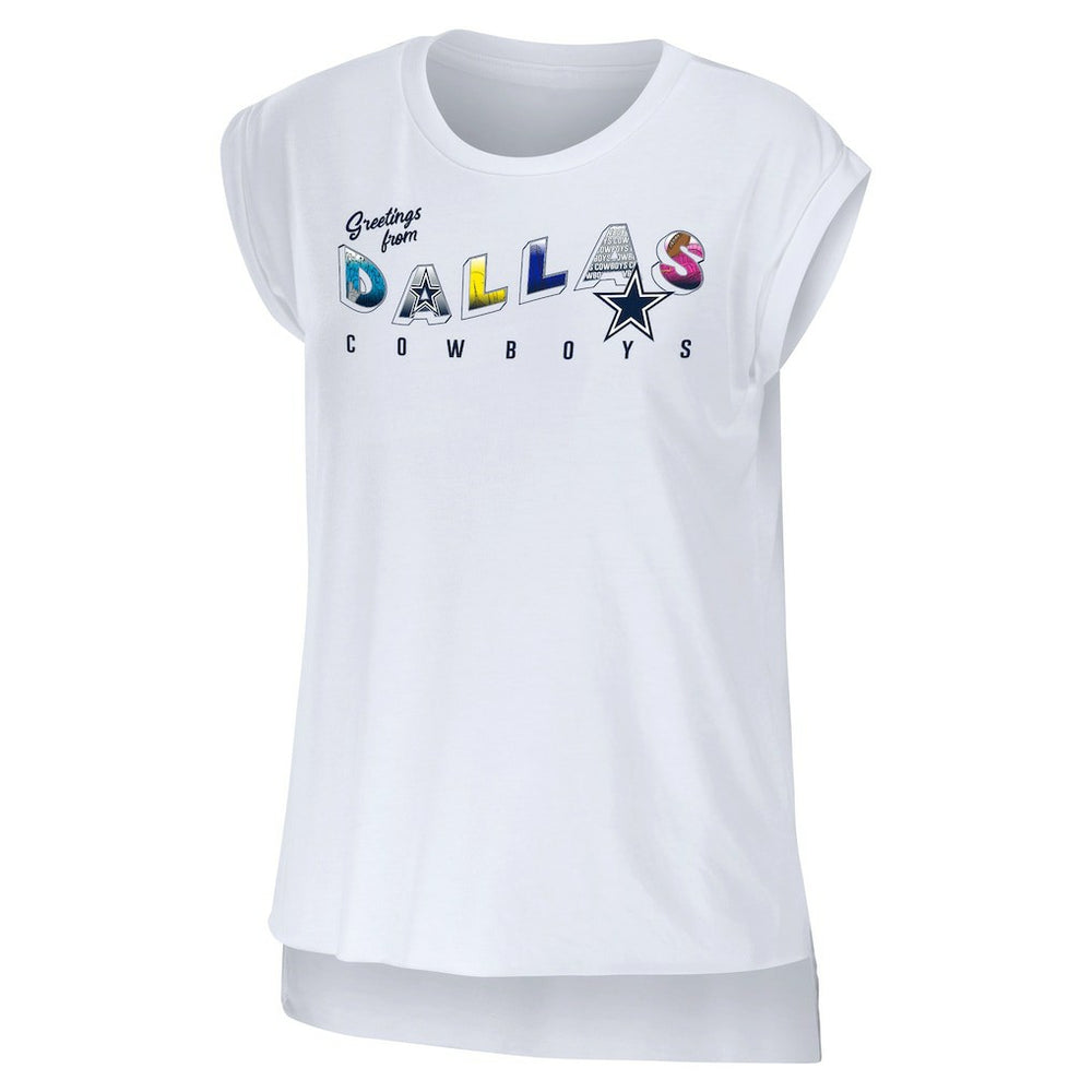 WEAR by Erin Andrews Women's Greetings From Muscle T-Shirt - Dallas Cowboys