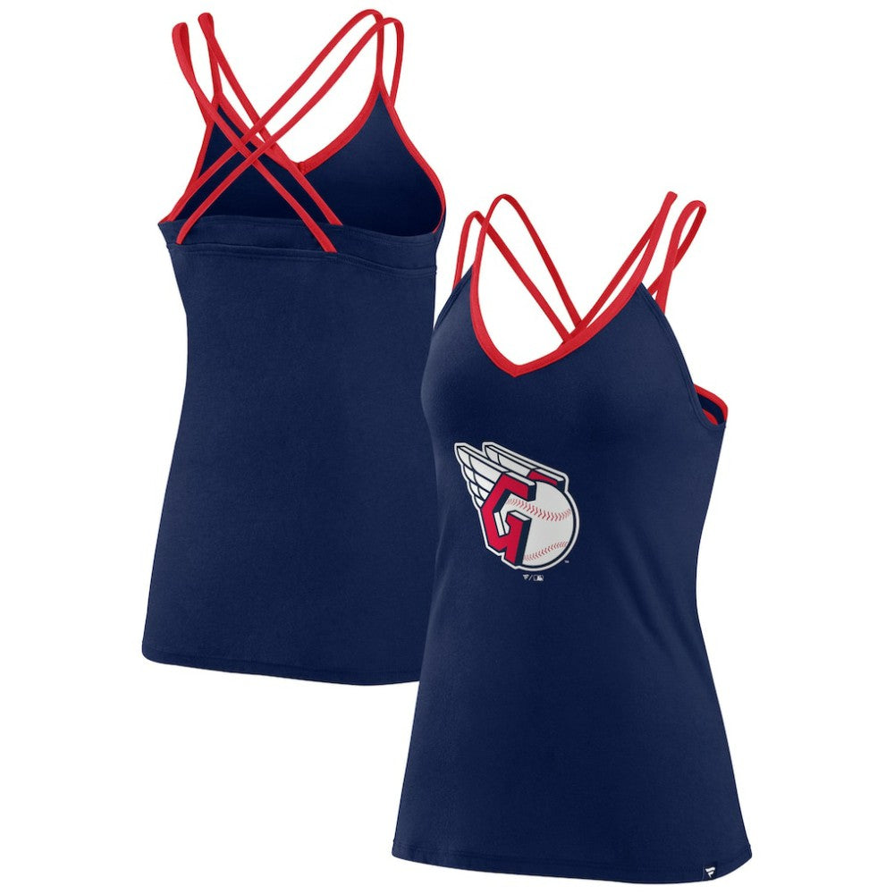 MLB Cleveland Guardians Fanatics Women's Barrel It Up Cross Back V-Neck Tank Top