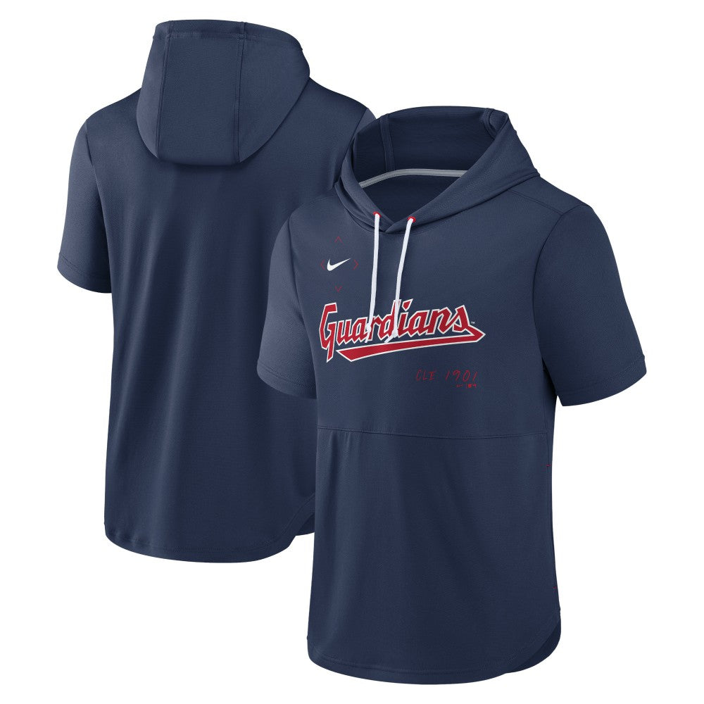 MLB Cleveland Guardians Nike Springer Short Sleeve Team Pullover Hoodie