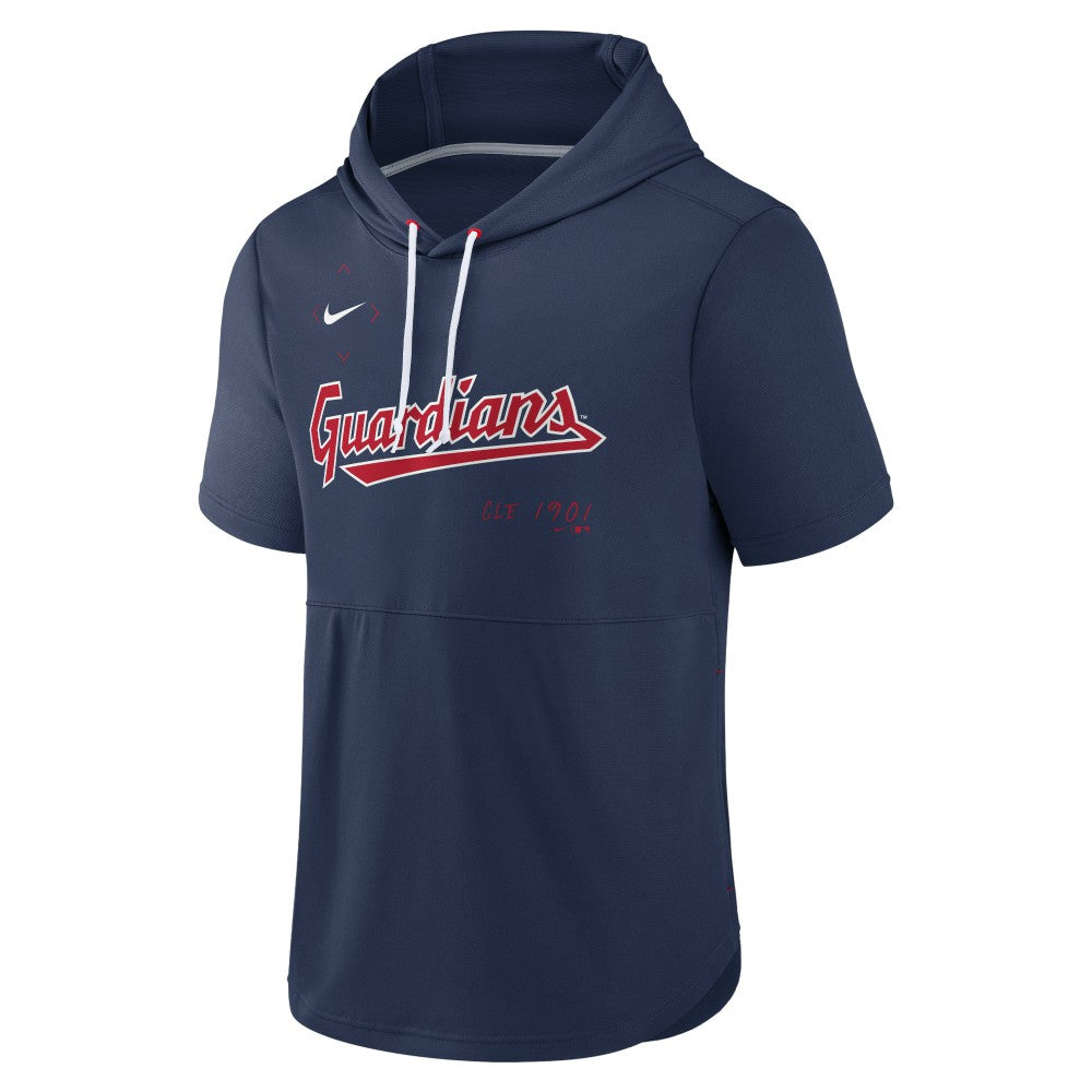 MLB Cleveland Guardians Nike Springer Short Sleeve Team Pullover Hoodie