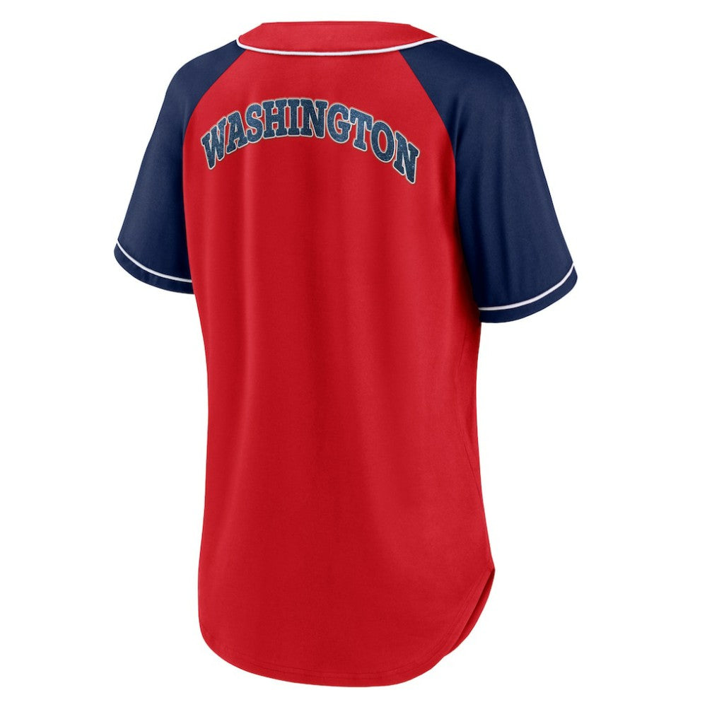 MLB Washington Nationals Fanatics Women's Ultimate Style Raglan V-Neck T-Shirt