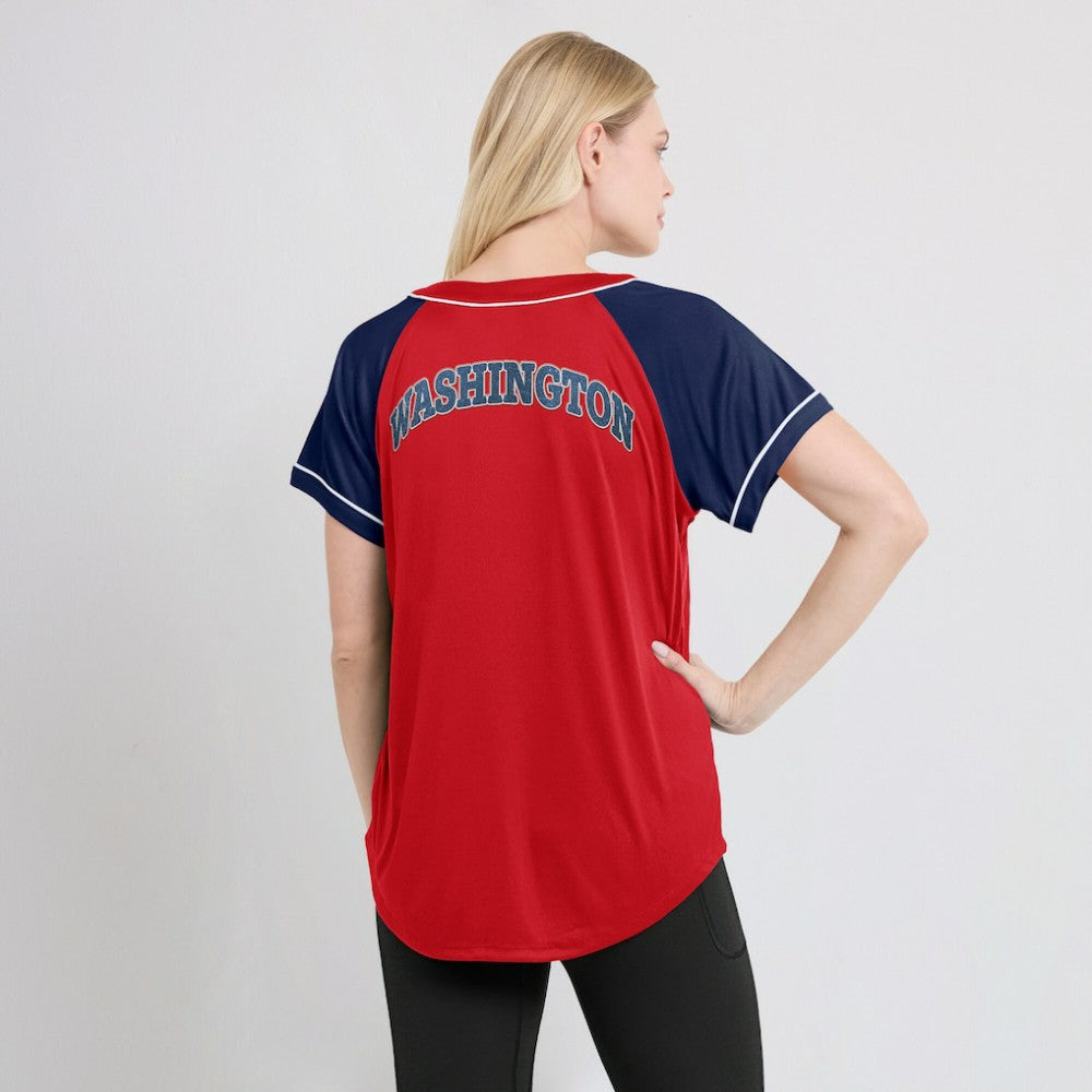 MLB Washington Nationals Fanatics Women's Ultimate Style Raglan V-Neck T-Shirt