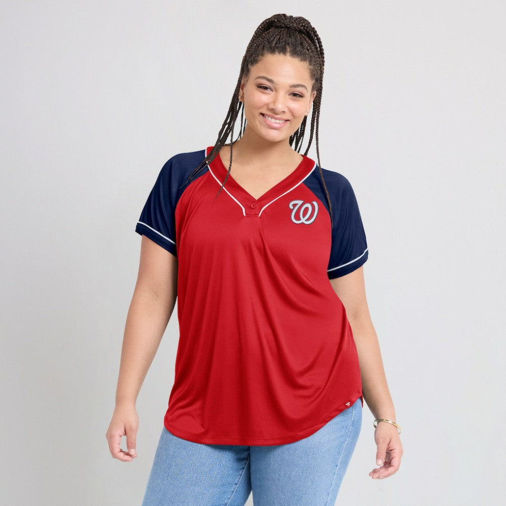 MLB Washington Nationals Fanatics Women's Ultimate Style Raglan V-Neck T-Shirt