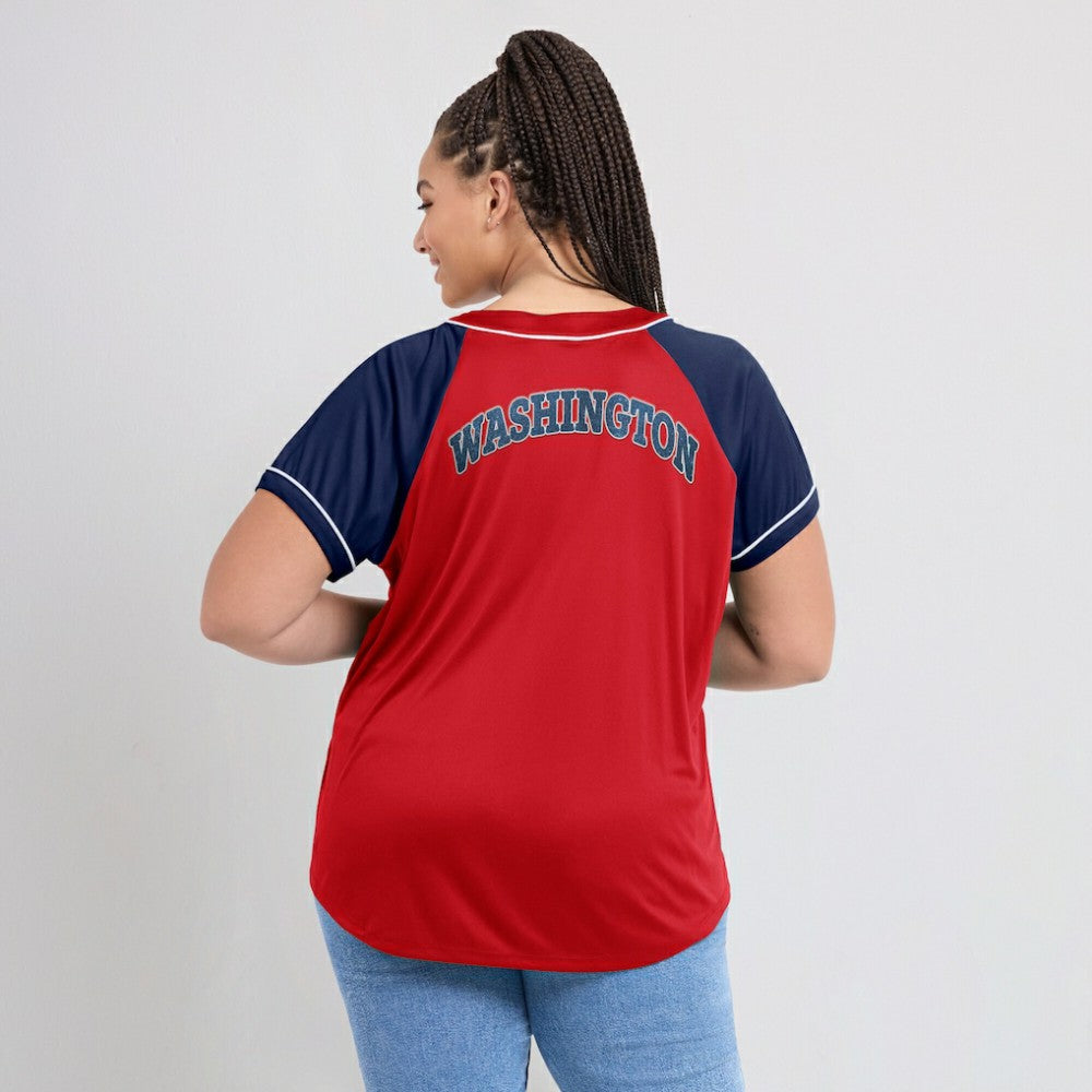 MLB Washington Nationals Fanatics Women's Ultimate Style Raglan V-Neck T-Shirt