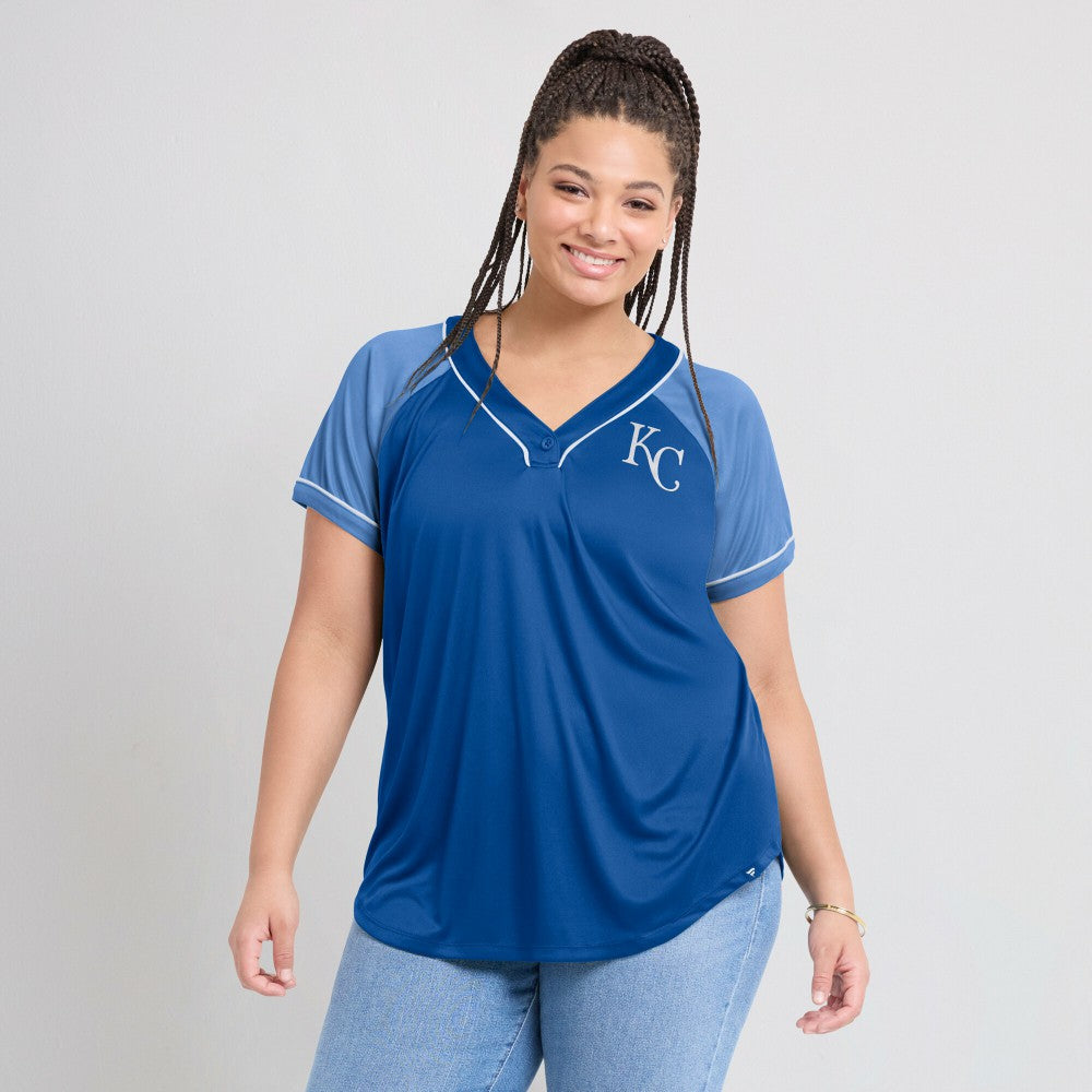 MLB Kansas City Royals Fanatics Women's Ultimate Style Raglan V-Neck T-Shirt