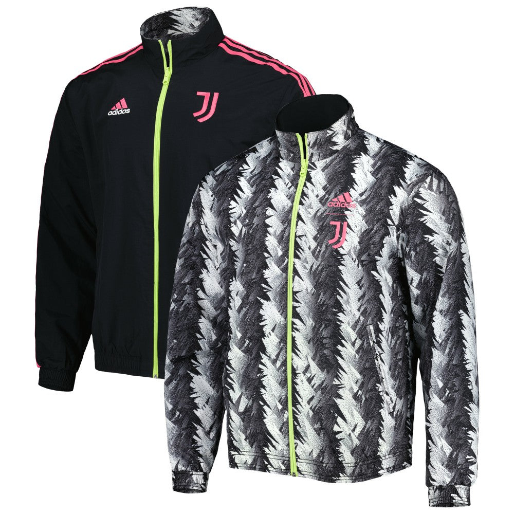 Juventus 2022/23 On-Field Team Logo Anthem Reversible Full-Zip Jacket - Adidas Black
